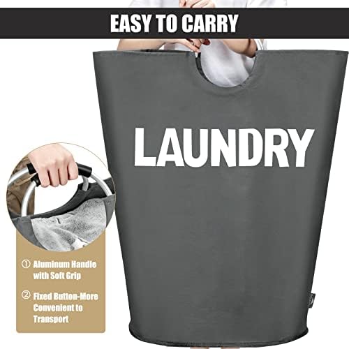 DOKEHOM 160L XX-Large Laundry Basket Bag, Collapsible Hamper, Dark Grey - Image 4