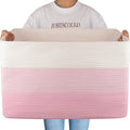 OIAHOMY 108L Extra Large Blanket Basket Dog Toy Basket Pink&White by MasterofSpaceOptimization