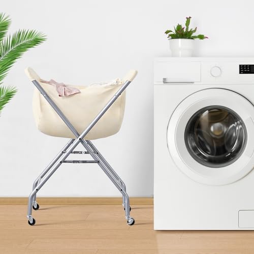 ELYKEN Laundry Basket with Wheels, Collapsible Laundry Hamper - Image 2