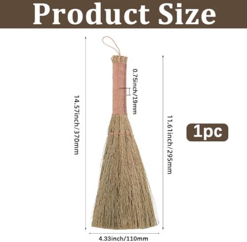GORGECRAFT 37cm Small Natural Whisk Broom Straw Soft Broomstick - Image 2