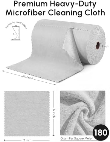Microfiber Cleaning Cloths Roll 75 Pack 12x12 Inch Lint Free - Image 3