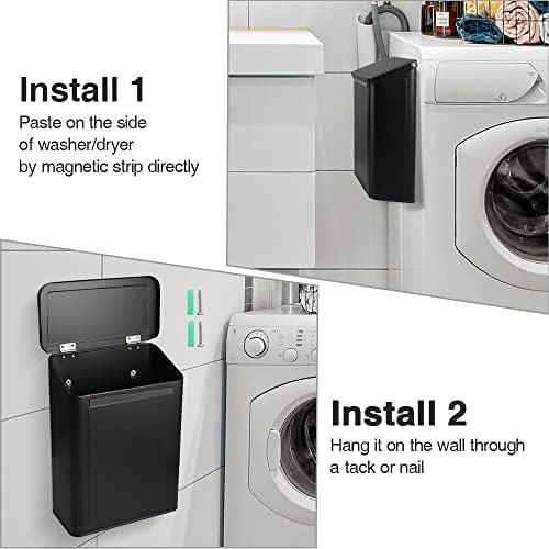 Picowe Magnetic Laundry Storage, Large Metal Lint Holder Bin - Image 3