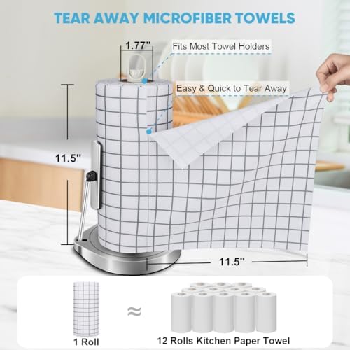 AIDEA Microfiber Cleaning Cloth Roll-50PK, Reusable Paper Towels 11.5×11.5" - Image 2