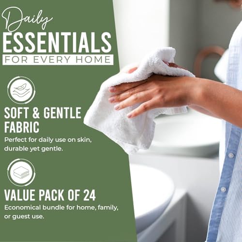 DAN RIVER 24 Pack Cotton Wash Cloths Set - Image 3