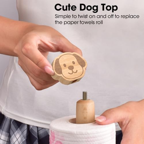 KitchLife Cute Wooden Paper Towel Holder Countertop - Image 4