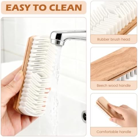 3Pcs Suede Shoe Brush and Eraser Set, Wood Handle Soft Brus-h and Stain Eraser - Image 6