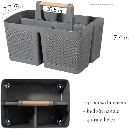 rejomiik Portable Shower Caddy Basket Plastic Cleaning Caddy Organizer Storage - Image 3