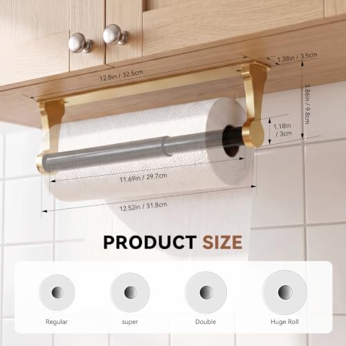Paper Towel Holder Under Cabinet, Aluminum Alloy Wall Mount Paper Towel Holder - Image 5