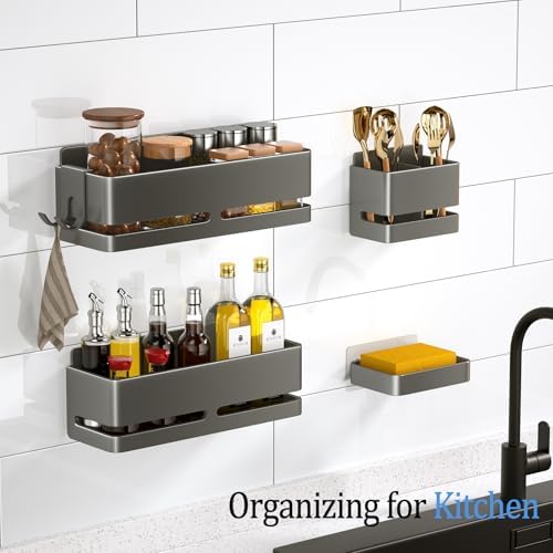 Bathroom Shower Caddy, No Drill Shower Shelves - Image 4