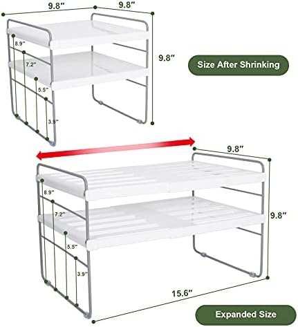 2 Pack Expandable Kitchen Wrap Organizer Rack, Height & Width Adjustable - Image 5