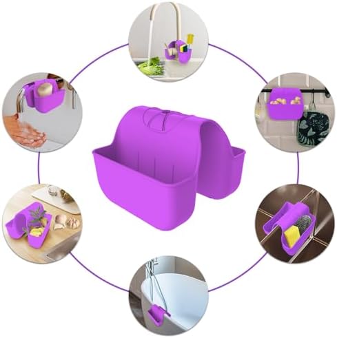 Sponge Holder for Kitchen Sink, Silicone Sink Saddle Caddy Organizer Rack - Image 4