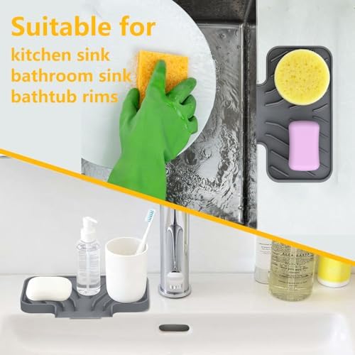 Sponge Holder for Kitchen Sink, 7.9"×4" Soap Tray - Image 6