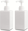 Plastic Pump Bottle Refillable Lotion Soap Dispenser 15oz White 2 Pack | Sturdy by JiatuA