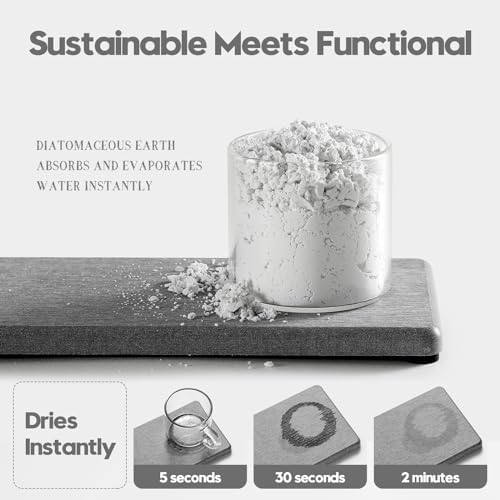 Razborci 2PCS Bathroom Counter Vanity Trays, Water Absorbing Diatomite Stone - Image 3