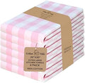 Urban Villa Kitchen Towels Cotton Dish Towels 20”x30” Pink Wht by CottonTrends