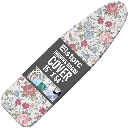 Flowers Ironing Board Cover and Pad 15x54 Inch, 100% Cotton Surface Heavy Duty by Unknown