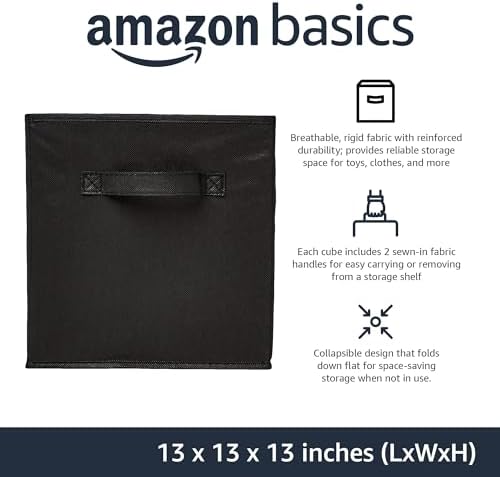 Amazon Basics Collapsible Fabric Storage Cube Bins Organizer - Image 2