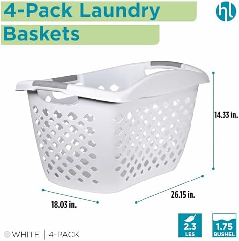 Home Logic 1.75 Bushel Plastic Laundry Basket - Image 2