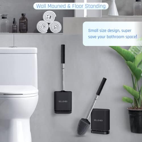 Sellemer Silicone Toilet Brush, Ventilation Slots Base Holder 1 Pack - Image 6