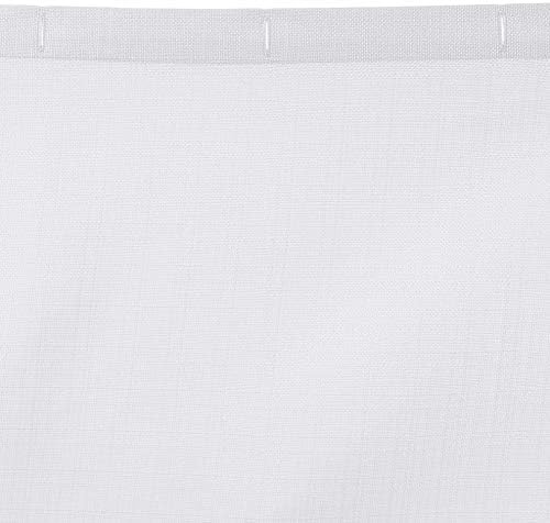 Amazon Basics Linen Style Bathroom Shower Curtain, 100% Polyester, Bright White - Image 3