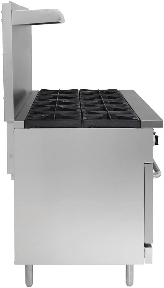 Kratos Commercial Gas Range and Oven, 10 Burners and 2 Full Sized Ovens, Liquid Propane Powered, Stainless Steel, 360,000 Total BTU Output, 60" Wide (29Y-045-LP)