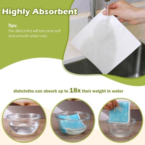 6 Pcs Swedish Paper Cloths for Kitchen, Reusable Paper Towels Washable - Image 4
