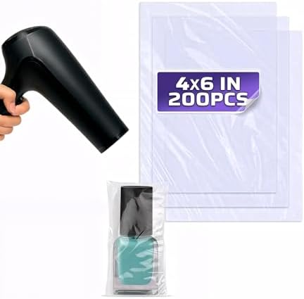 PalaYou 200 Pcs Clear Shrink Wrap Bags 4x6, PVC Film, by PalaYou