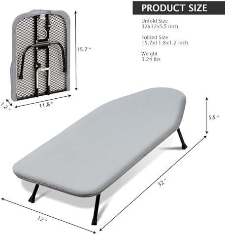 SheeChung Small Ironing Board 12"x32", Mini Ironing Board - Image 2