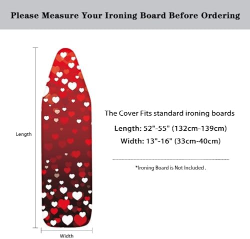 Heart Dot Ironing Board Cover, Easy Installation - Image 5
