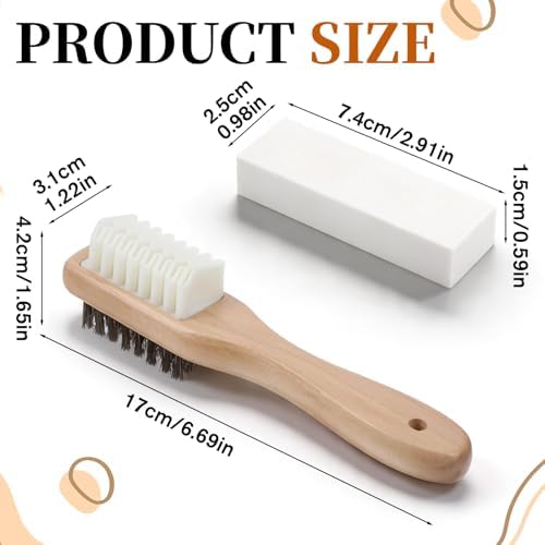 Gjinxi Suede Cleaning Kit Stain Brush and Eraser Brass Bristle Cleaner - Image 2