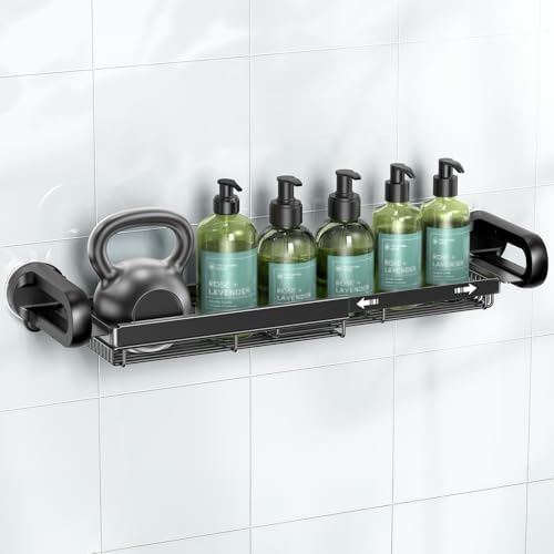JOTPE Expandable Shower Caddy, No-Drill Suction Shower Shelf by SHOWERORGANIZERANDSTORAGE