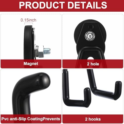 Landhoow 22 Pcs Large Magnetic Hooks Heavy Duty Garage Magnet Hooks Strong - Image 3
