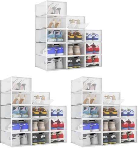 BINO 36-Pack Plastic Stackable Shoe Box Set by BINO