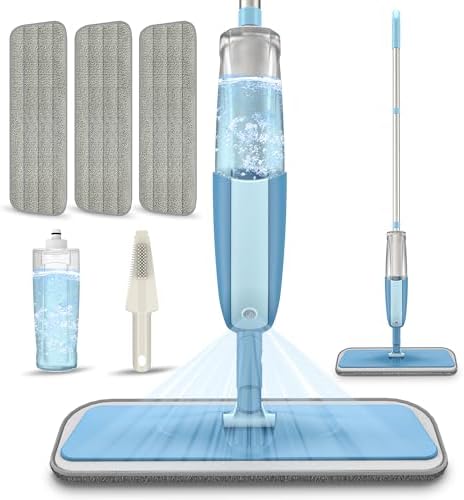Spray Wet Mops for Floor Cleaning: Hardwood Floor Mop Refillable Dust Mop by MEXERRIS