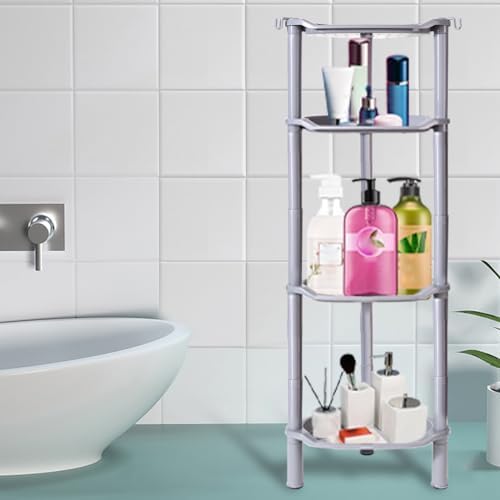4 Tier Shower Caddy Corner, Plastic Shower Shelf Organizer - Image 2