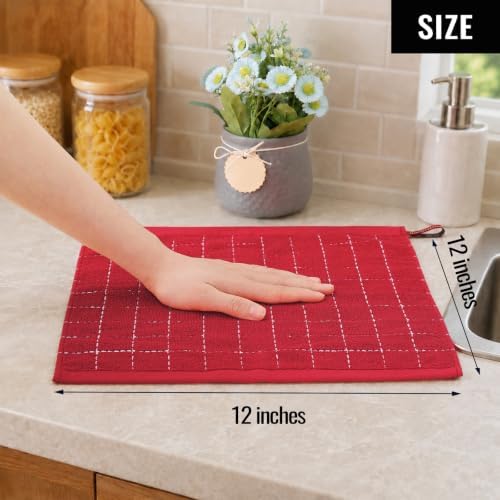 Kitinjoy 100% Cotton Terry Kitchen Dish Cloths, 12”x 12” - Image 4