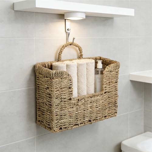 Hanging Magazine Basket, Woven Wall Magazine Holder Organizer - Image 6