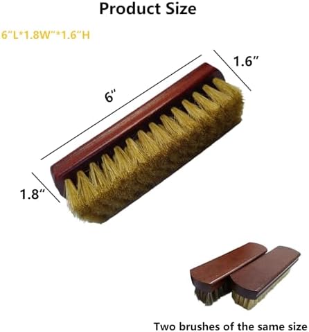 2-Pack Shoe Brush, Horsehair Brush & Boar Bristle Brush - Image 2