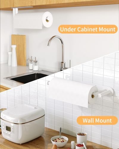 STWWO Paper Towel Holder Under Cabinet, Self-Adhesive Paper Towel Rack - Image 6