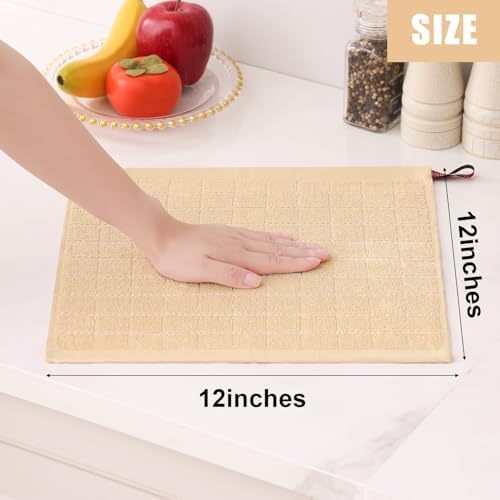 Homaxy 100% Cotton Terry Kitchen Dish Cloths, 12 Pack - Image 5
