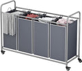 LINZINAR 4 Section Laundry Hamper, 180L Laundry Sorter by LINZINAR