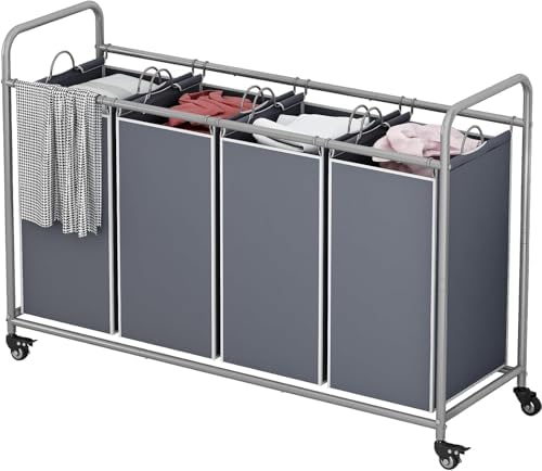 LINZINAR 4 Section Laundry Hamper, 180L Laundry Sorter by LINZINAR