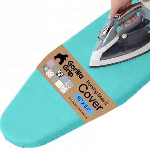 GORILLA GRIP Padded Ironing Board Cover, 15x54 Turquoise by Unknown