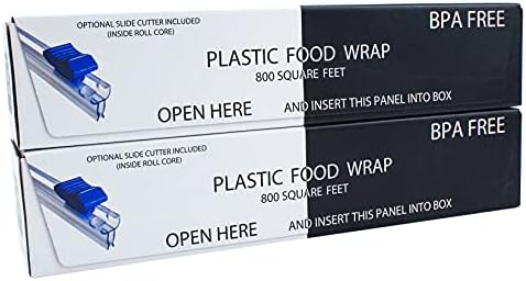 Plastic Food Wrap- 1600 SQ. FT. BPA-Free, Optional Slide Cutter Included by 247BAGS
