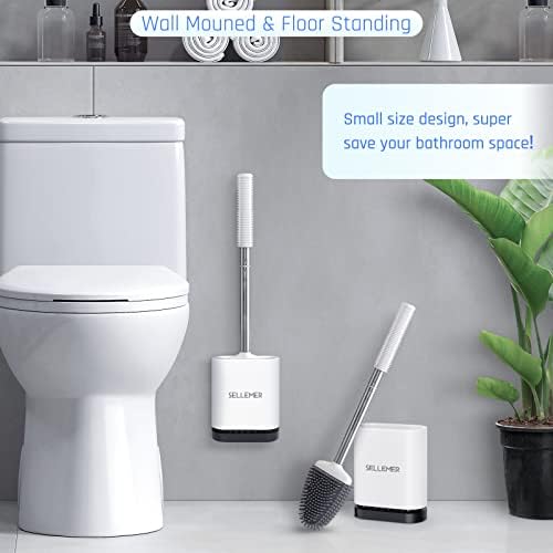 Sellemer Silicone Toilet Brush, Ventilation Slots Base Holder 4 Pack - Image 6