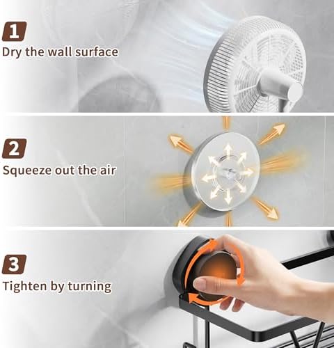 KEGII Shower Caddy Suction Cup, 3 Pack Removable Shower Shelves - Image 2