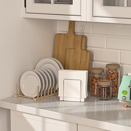 Wican Napkin Holder for Table, Bamboo Iron Standing Napkin Dispenser - Image 3