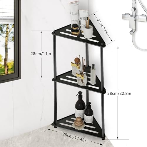 Standing Shower Caddy Corner, 3 Tier Stainless Steel Shower Organizer Stand - Image 2