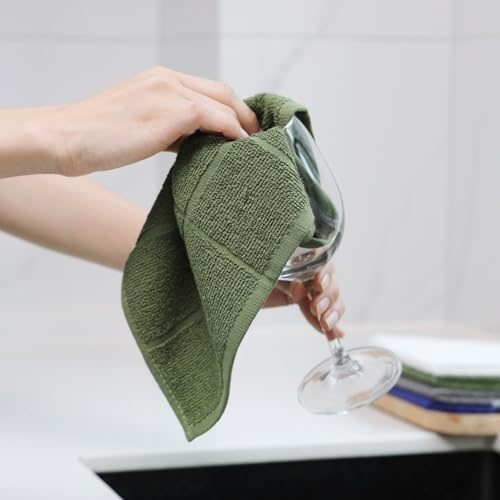 Glynniss Dish Rags for Washing Dishes, 100% Cotton Grey Kitchen WashCloths - Image 6
