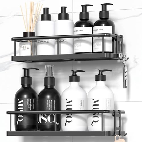 YASONIC Shower Caddy Adhesive, Rustproof Shower Organizer, Large Capacity by YASONIC